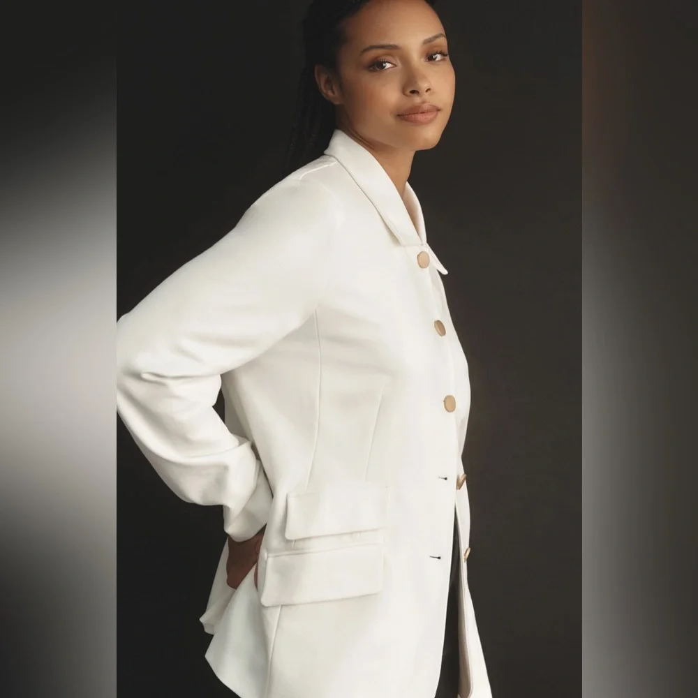 Anthropologie Dolan Left Coast Ponte Military Blazer Jacket - Picture 8 of 12